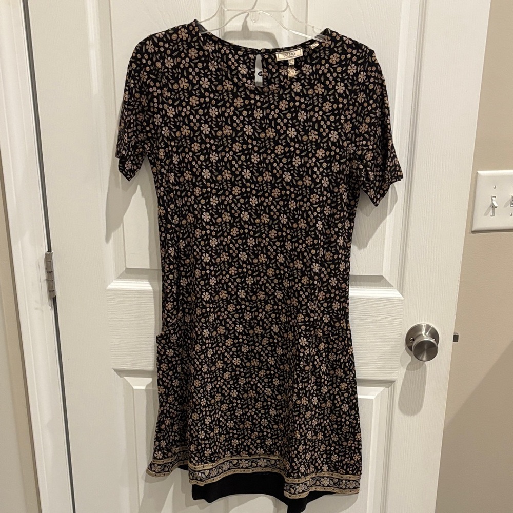 Fat Face Black and Cream Floral Mini Dress